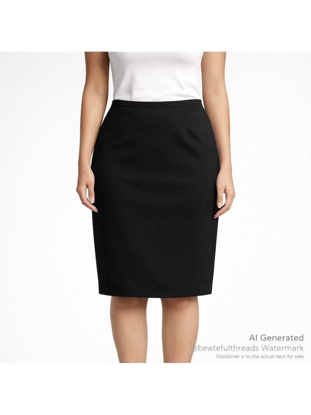 Jones Studio Black Pencil Skirt 16P Petite Fully Lined Office Classic